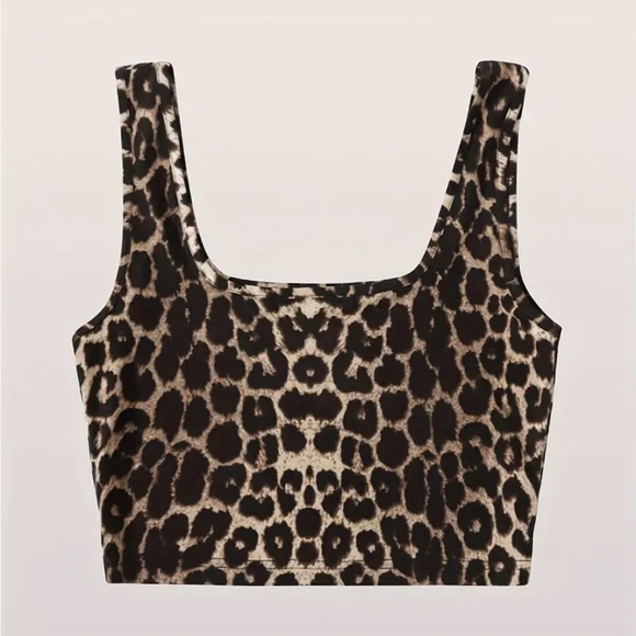 Cropped Leopard Print Tank Medium - Picture 1 of 4